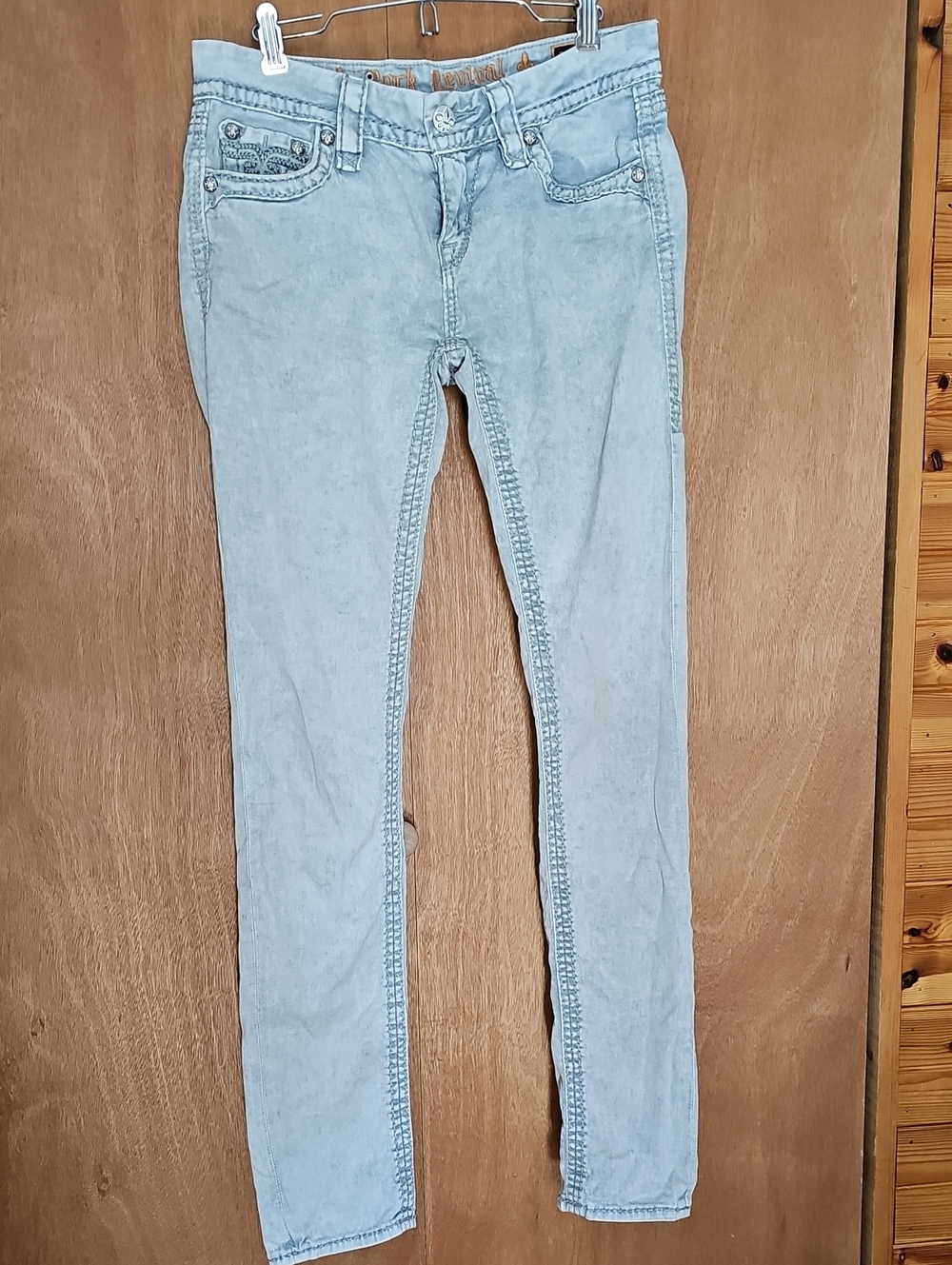 Women’s Rock Revival-Ashley Skinny Jeans, Light Gray/Pale Blue